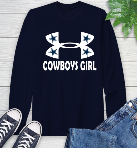 NFL Dallas Cowboys Girl Under Armour Football Sports Long Sleeve T-Shirt 3