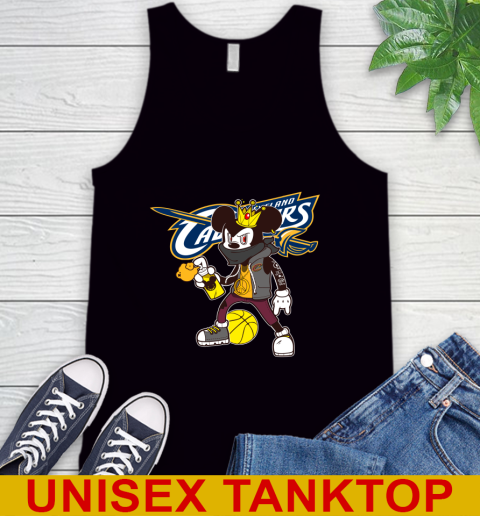 Cleveland Cavaliers NBA Basketball Mickey Peace Sign Sports Tank Top 2
