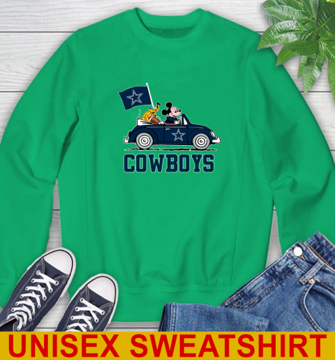 NFL Football Dallas Cowboys Pluto Mickey Driving Disney Shirt Sweatshirt 6