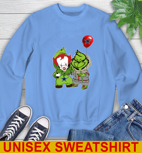 Dallas Cowboys Baby Pennywise Grinch Christmas NFL Football Sweatshirt 11