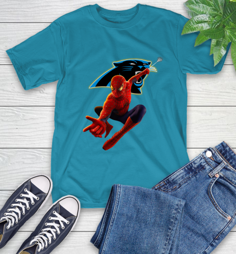 NFL Spider Man Avengers Endgame Football Carolina Panthers T-Shirt 8