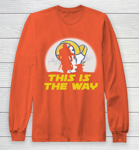 Los Angeles Rams NFL Football Star Wars Yoda And Mandalorian This Is The Way Long Sleeve T-Shirt 3