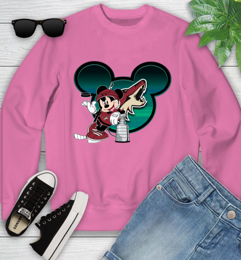 NHL Arizona Coyotes Stanley Cup Mickey Mouse Disney Hockey T Shirt Youth Sweatshirt 7