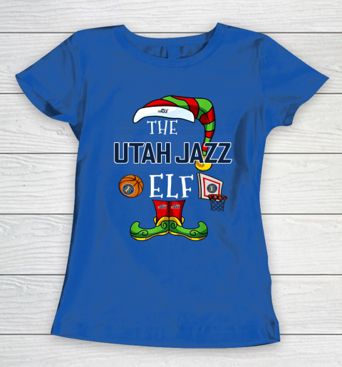 Utah Jazz Christmas ELF Funny NBA Women's T-Shirt 8