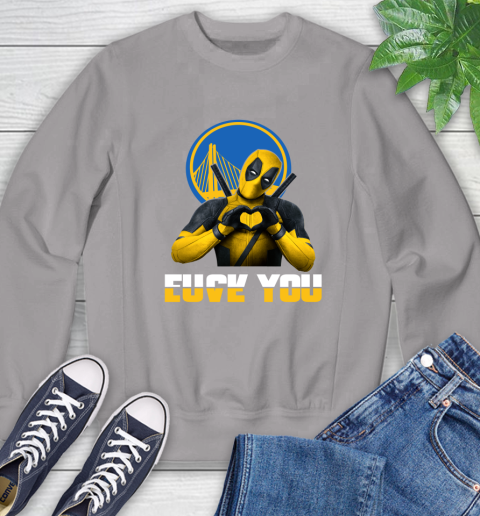 NBA Golden State Warriors Deadpool Love You Fuck You Basketball Sports Sweatshirt 5