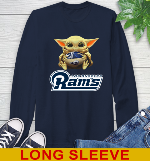 NFL Football Los Angeles Rams Baby Yoda Star Wars Shirt Long Sleeve T-Shirt 4