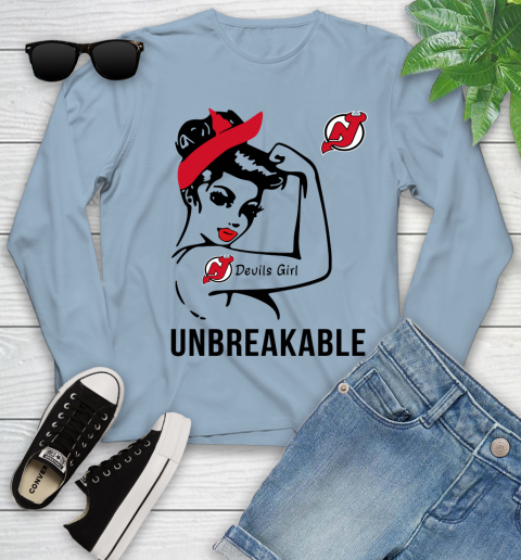 NHL New Jersey Devils Girl Unbreakable Hockey Sports Youth Long Sleeve 6