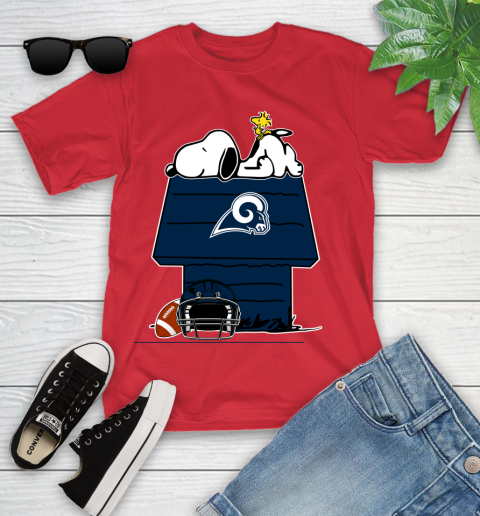 Los Angeles Rams NFL Football Snoopy Woodstock The Peanuts Movie Youth T-Shirt 10
