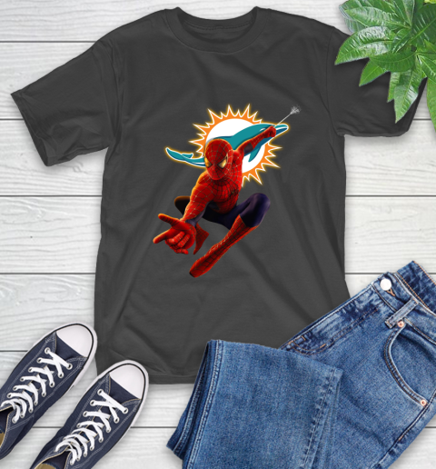 NFL Spider Man Avengers Endgame Football Miami Dolphins T-Shirt 2