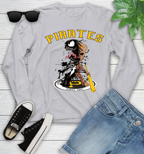MLB Pittsburgh Pirates Baseball Venom Groot Guardians Of The Galaxy Youth Long Sleeve 5