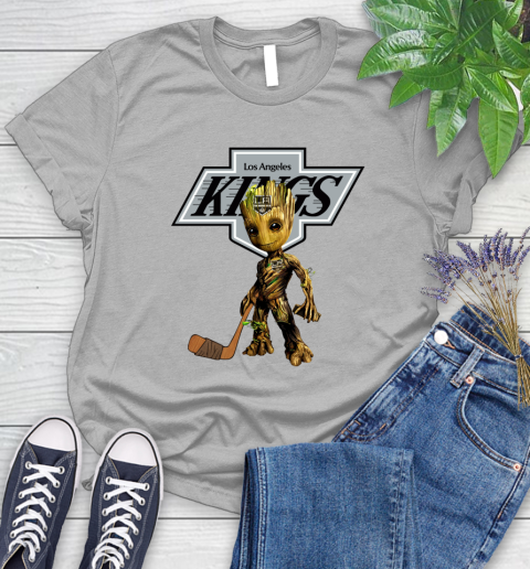 Los Angeles Kings NHL Hockey Groot Marvel Guardians Of The Galaxy Women's T-Shirt 5