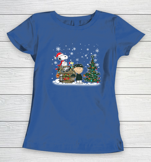 NFL Philadelphia Eagles Snoopy Charlie Brown Christmas Football Super Bowl Women's T-Shirt 6