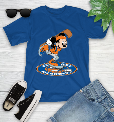 NHL Hockey New York Islanders Cheerful Mickey Disney Shirt Youth T-Shirt 9