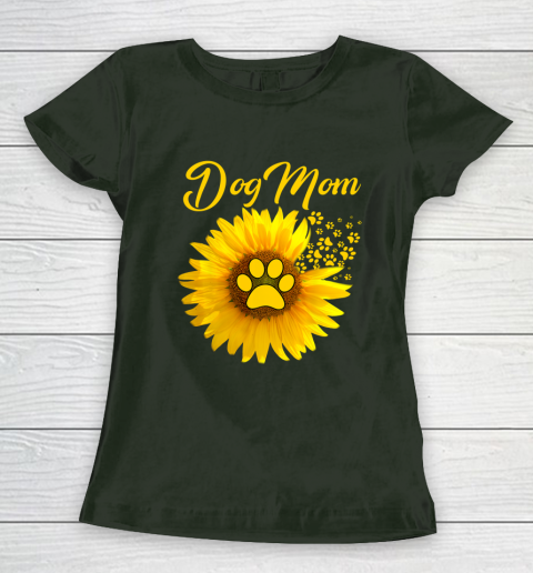 Dog Mom Shirt Amazing Dog Mom Sunflower Dog Paw Women s T Shirt