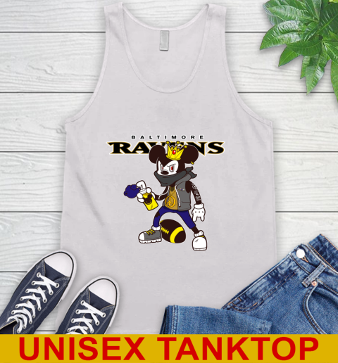 Baltimore Ravens NFL Football Mickey Peace Sign Sports Tank Top