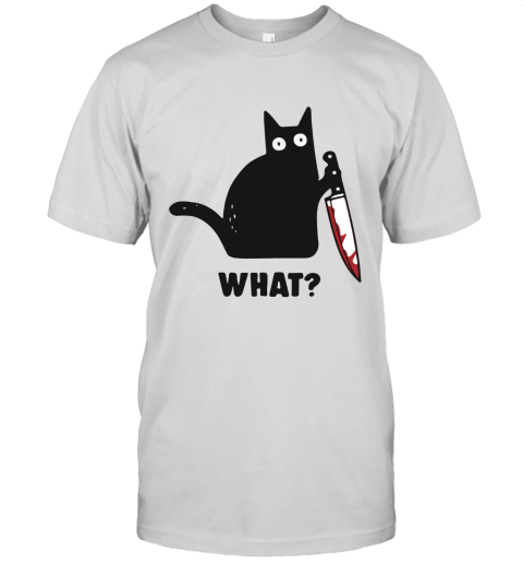 What Black Cat Hold Knife Unisex Jersey Tee