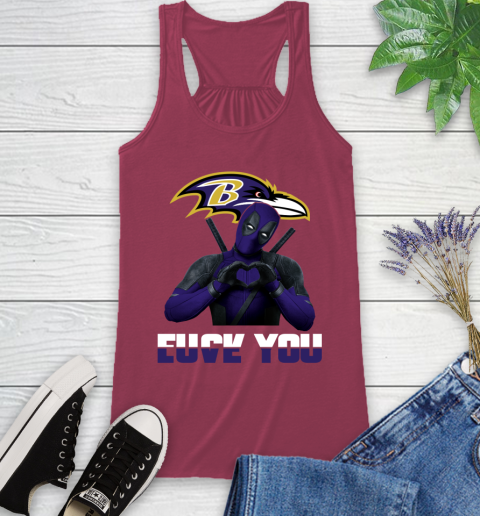 NHL Baltimore Ravens Deadpool Love You Fuck You Football Sports Racerback Tank 7