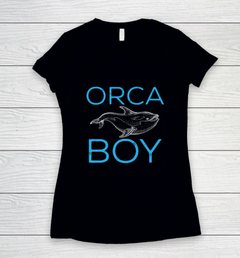 Funny Orca Lover Graphic for Boys Men Kids Whale Women's V-Neck T-Shirt