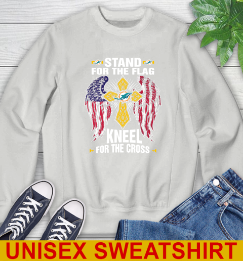 NFL Football Miami Dolphins Stand For Flag Kneel For The Cross Shirt Sweatshirt 5