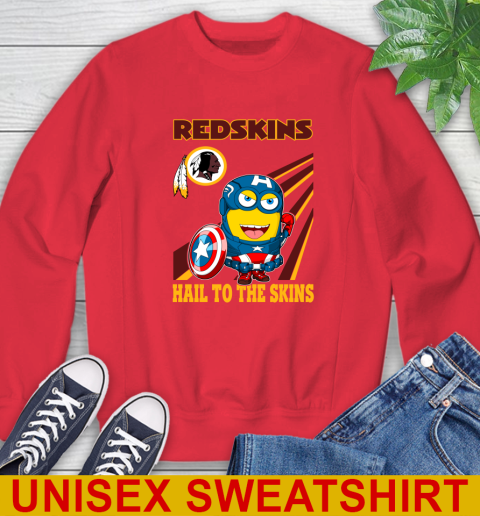 NFL Football Washington Redskins Captain America Marvel Avengers Minion Hail To The Skín Shirt Sweatshirt 12