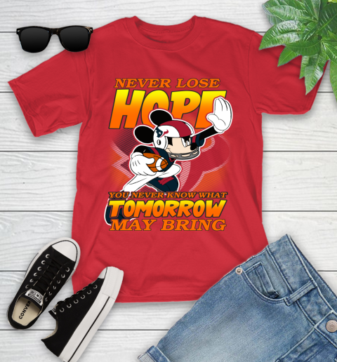Houston Texans NFL Football Mickey Disney Never Lose Hope Youth T-Shirt 13