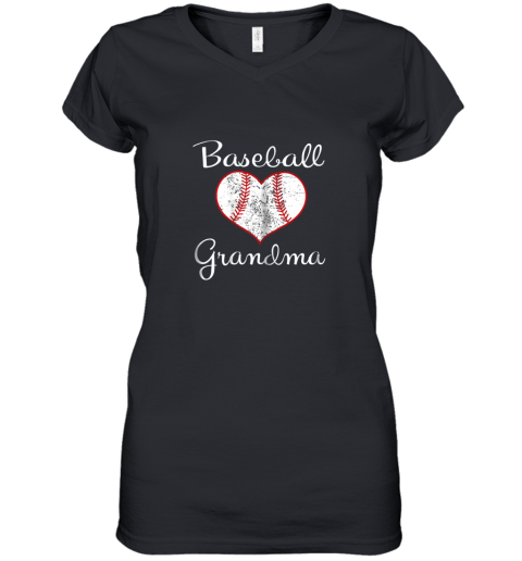 Womens Vintage Baseball Grandma Women's V-Neck T-Shirt