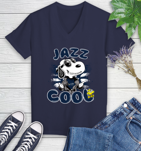 NBA Basketball Utah Jazz Cool Snoopy Shirt Women's V-Neck T-Shirt 10