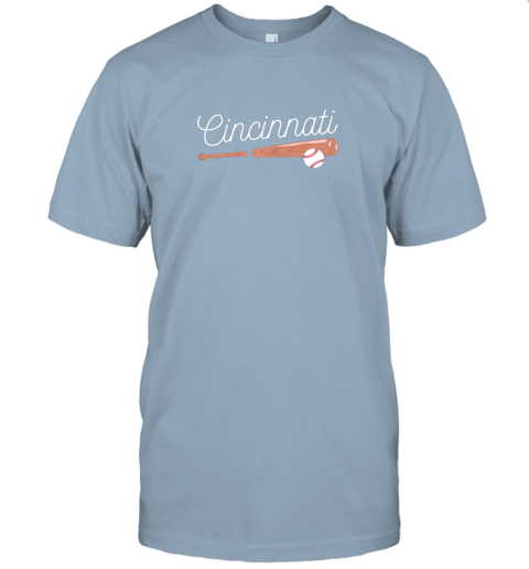 0nor cincinnati baseball tshirt classic ball and bat design jersey t shirt 60 front light blue