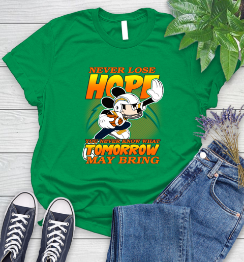 Los Angeles Chargers NFL Football Mickey Disney Never Lose Hope Women's T-Shirt 9