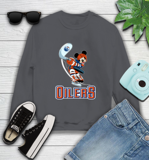 NHL Hockey Edmonton Oilers Cheerful Mickey Mouse Shirt Sweatshirt 6