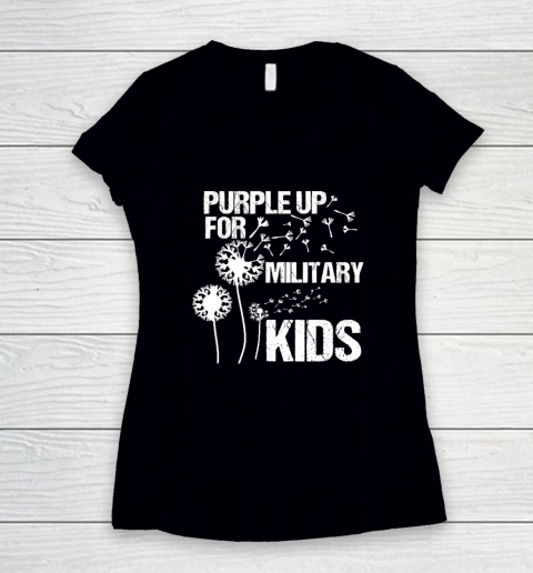 Purple Up for Military Kids  Month of the Military Child Women's V-Neck T-Shirt