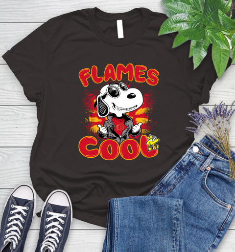 NHL Hockey Calgary Flames Cool Snoopy Shirt Women's T-Shirt 9
