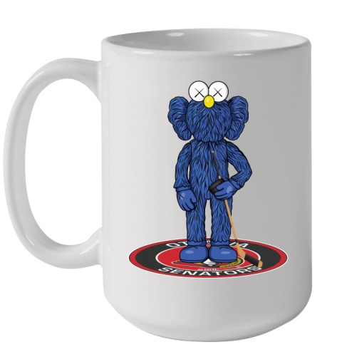 NHL Hockey Ottawa Senators Kaws Bff Blue Figure Shirt Ceramic Mug 15oz