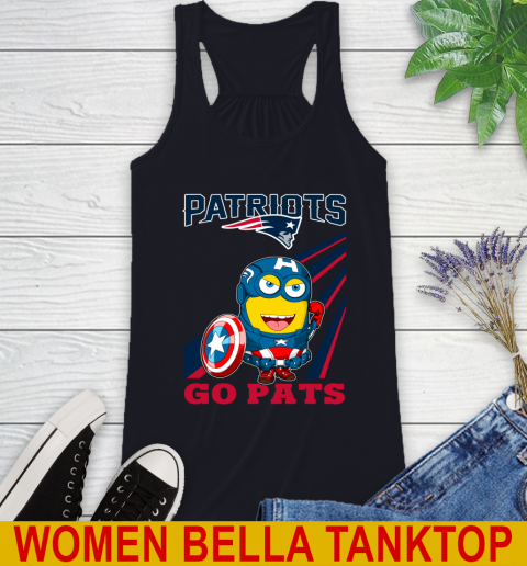 NFL Football New England Patriots Captain America Marvel Avengers Minion Shirt Racerback Tank 8