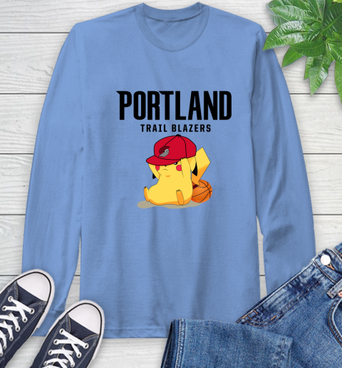 NBA Pikachu Basketball Sports Portland Trail Blazers Long Sleeve T-Shirt 11