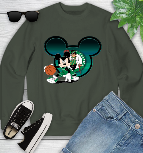 NBA Boston Celtics Mickey Mouse Disney Basketball Youth Sweatshirt 10
