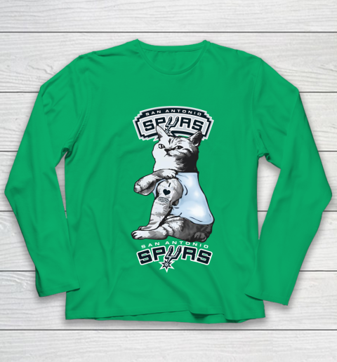NBA Basketball My Cat Loves San Antonio Spurs Youth Long Sleeve 4