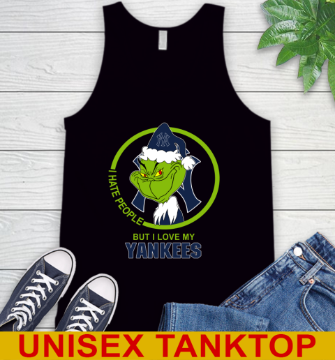 New York Yankees MLB Christmas Grinch I Hate People But I Love My Favorite Baseball Team Tank Top 2