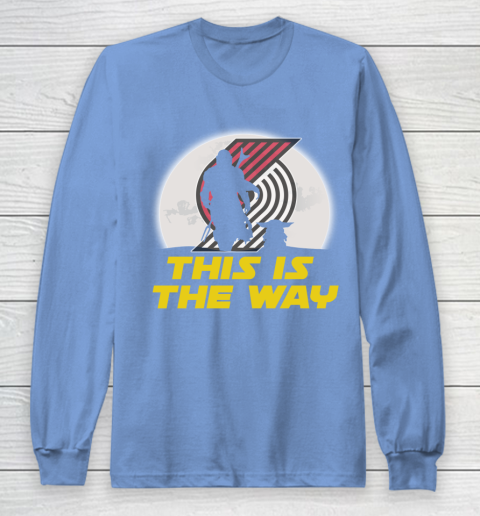 Portland Trail Blazers NBA Basketball Star Wars Yoda And Mandalorian This Is The Way Long Sleeve T-Shirt 8
