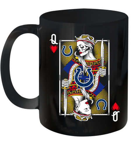 NFL Football Indianapolis Colts The Queen Of Hearts Card Shirt Ceramic Mug 11oz