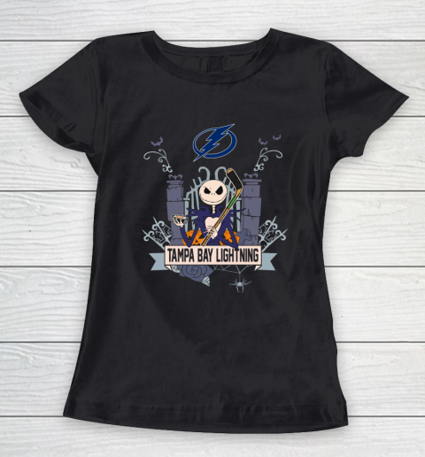 NHL Tampa Bay Lightning Hockey Jack Skellington Halloween Women's T-Shirt