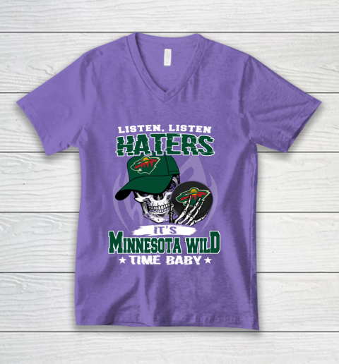 Listen Haters It is WILD Time Baby NHL V-Neck T-Shirt 8