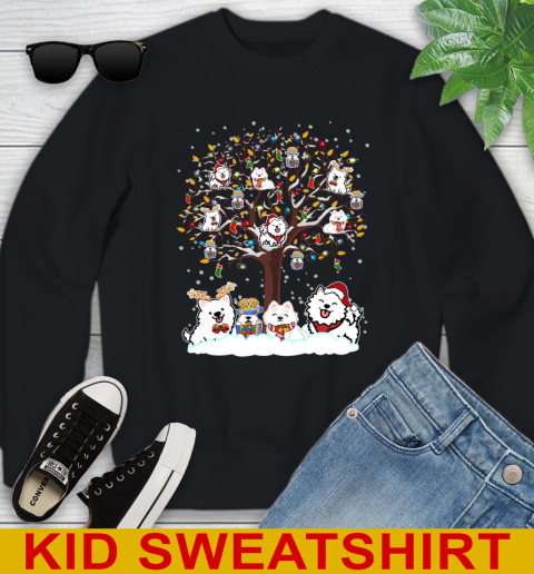 Samoyed dog pet lover light christmas tree shirt 109