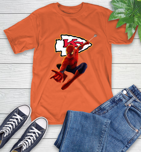 NFL Spider Man Avengers Endgame Football Kansas City Chiefs T-Shirt 5