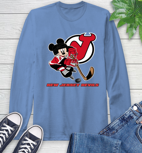 NHL New Jersey Devils Mickey Mouse Disney Hockey T Shirt Long Sleeve T-Shirt 11