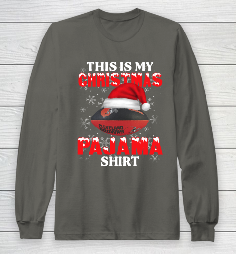 Cleveland Browns This Is My Christmas Pajama Shirt NFL Long Sleeve T-Shirt 5