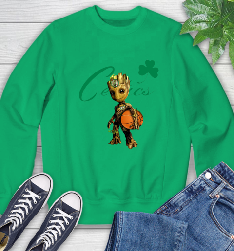 Boston Celtics NBA Basketball Groot Marvel Guardians Of The Galaxy Sweatshirt 6