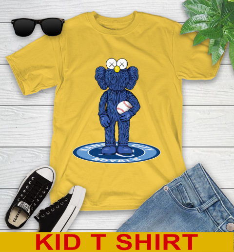 MLB Baseball Kansas City Royals Kaws Bff Blue Figure Shirt Youth T-Shirt 8