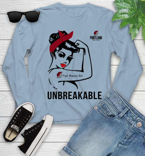 NBA Portland Trail Blazers Girl Unbreakable Basketball Sports Youth Long Sleeve 6
