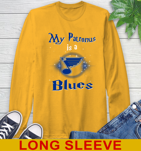 NHL Hockey Harry Potter My Patronus Is A St.Louis Blues Long Sleeve T-Shirt 2